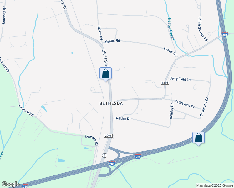 map of restaurants, bars, coffee shops, grocery stores, and more near 4062 Old U.S. Highway 52 in Lexington