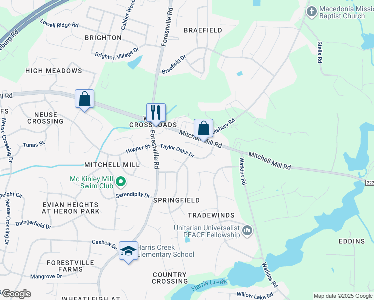 map of restaurants, bars, coffee shops, grocery stores, and more near 4031 Taylor Oaks Drive in Raleigh