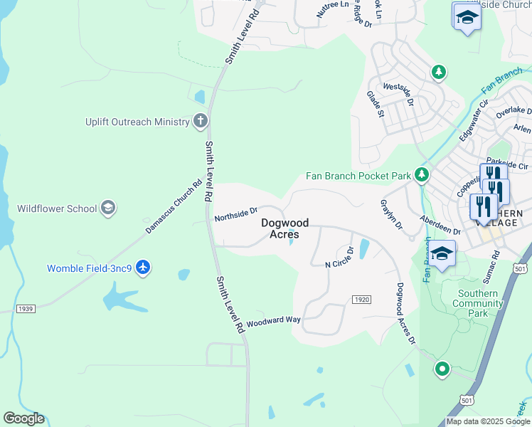 map of restaurants, bars, coffee shops, grocery stores, and more near 413 Northside Drive in Chapel Hill