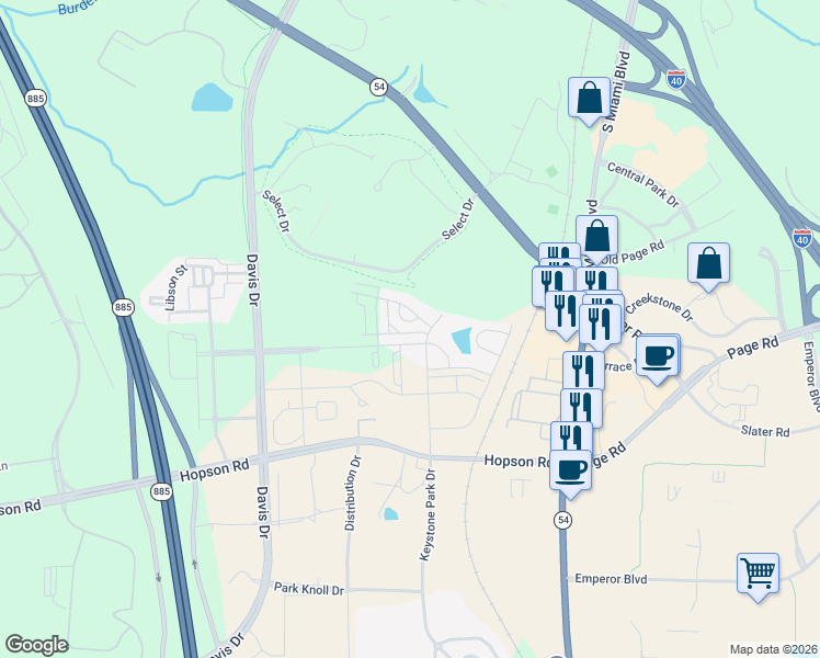 map of restaurants, bars, coffee shops, grocery stores, and more near 106 Eagleson Street in Durham
