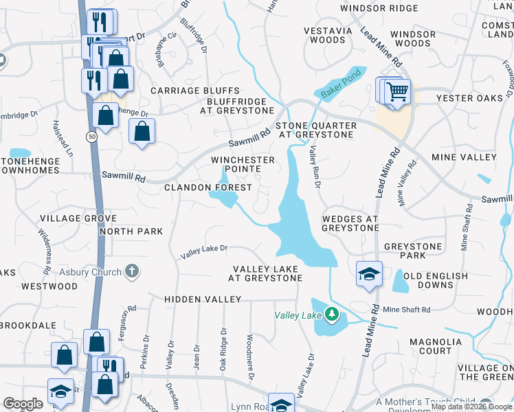 map of restaurants, bars, coffee shops, grocery stores, and more near 7440 Capstone Drive in Raleigh