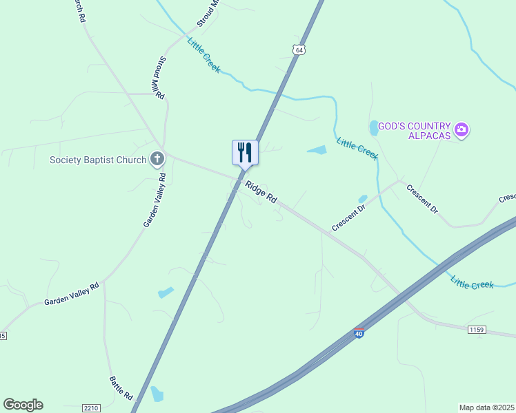 map of restaurants, bars, coffee shops, grocery stores, and more near 4423 U.S. 64 in Mocksville