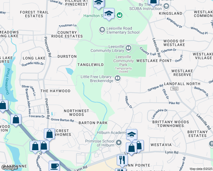 map of restaurants, bars, coffee shops, grocery stores, and more near 4605 Groundnut Court in Raleigh