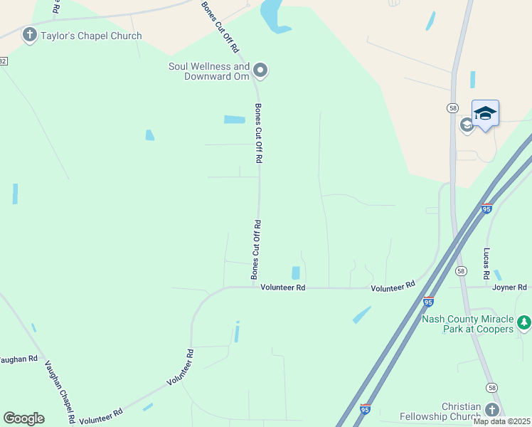 map of restaurants, bars, coffee shops, grocery stores, and more near 6311 Bones Cut Off Road in Elm City