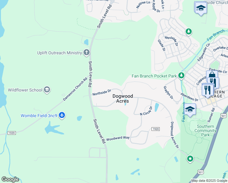 map of restaurants, bars, coffee shops, grocery stores, and more near 413 Northside Drive in Chapel Hill