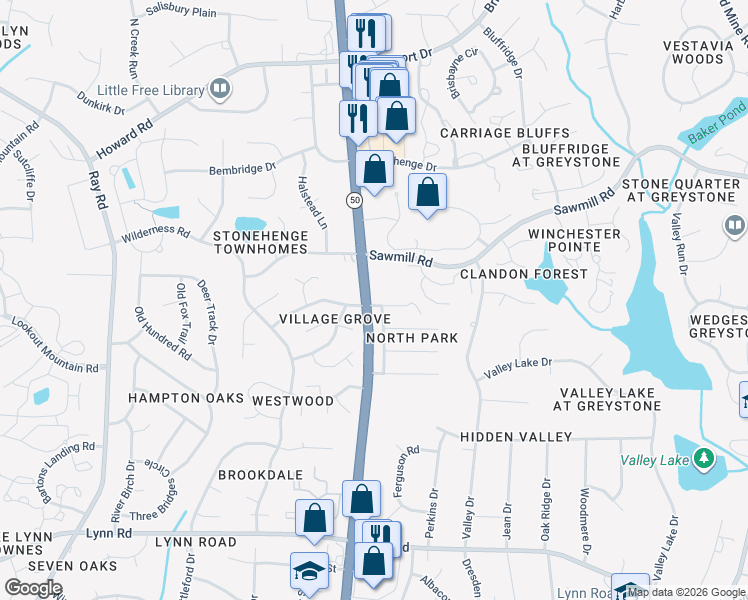 map of restaurants, bars, coffee shops, grocery stores, and more near 2420 Havershire Drive in Raleigh