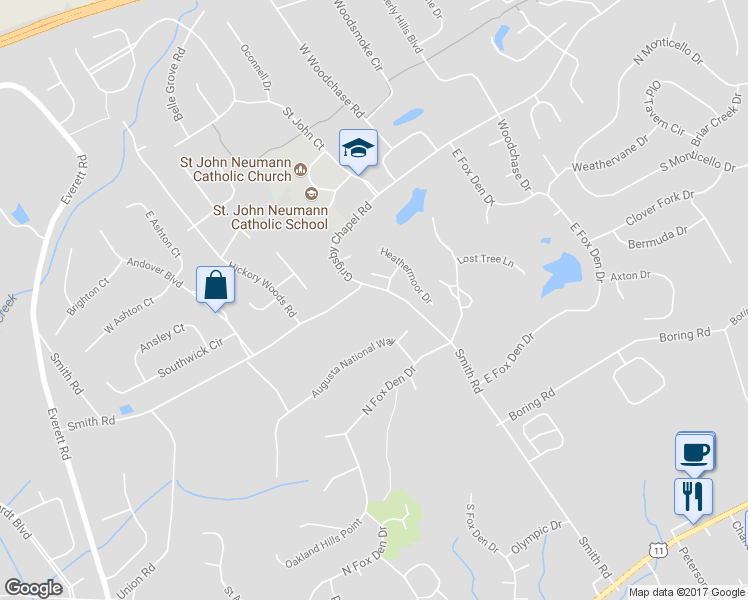 map of restaurants, bars, coffee shops, grocery stores, and more near 501 Smith Road in Knoxville