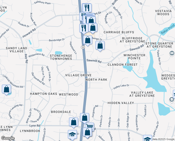 map of restaurants, bars, coffee shops, grocery stores, and more near 2420 Havershire Drive in Raleigh