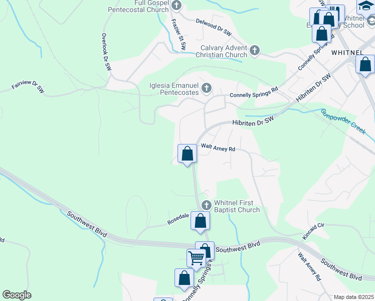 map of restaurants, bars, coffee shops, grocery stores, and more near 902 Connelly Springs Road in Lenoir