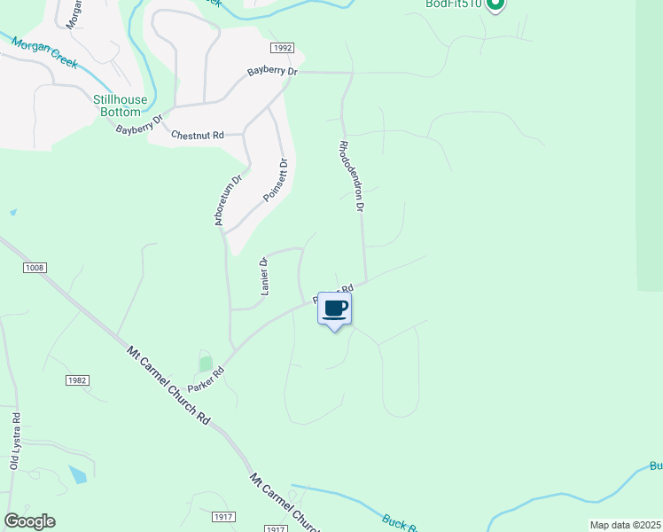 map of restaurants, bars, coffee shops, grocery stores, and more near 241 Parker Road in Chapel Hill