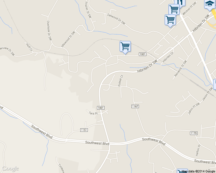 map of restaurants, bars, coffee shops, grocery stores, and more near 1410 Walt Arney Road in Lenoir
