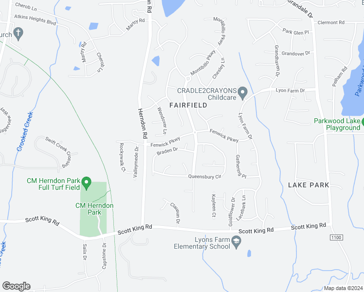 map of restaurants, bars, coffee shops, grocery stores, and more near 100 Ledford Court in Durham