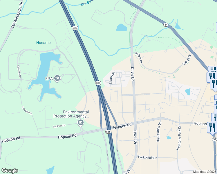 map of restaurants, bars, coffee shops, grocery stores, and more near 630 Libson Street in Durham