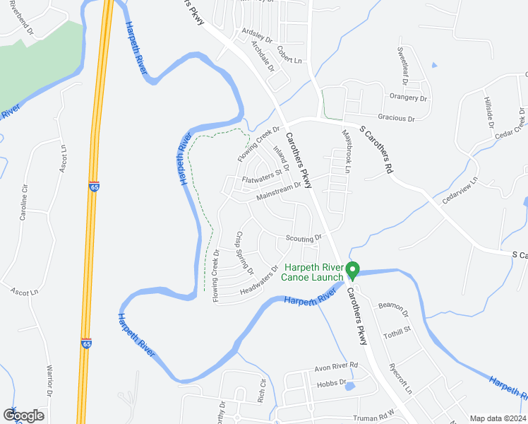 map of restaurants, bars, coffee shops, grocery stores, and more near 5049 Laughing Brook Lane in Franklin