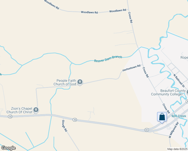 map of restaurants, bars, coffee shops, grocery stores, and more near Hortontown Road in Roper