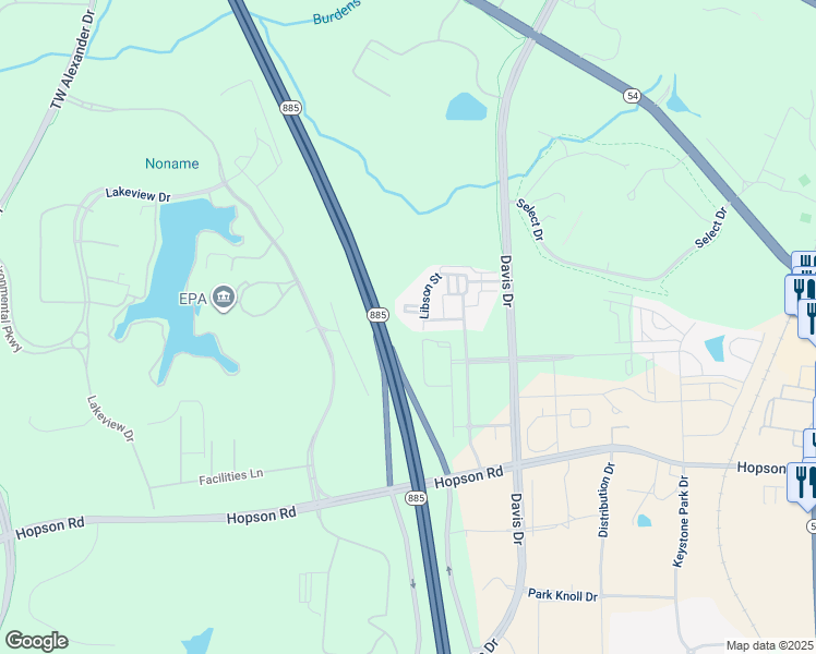 map of restaurants, bars, coffee shops, grocery stores, and more near 630 Libson Street in Durham