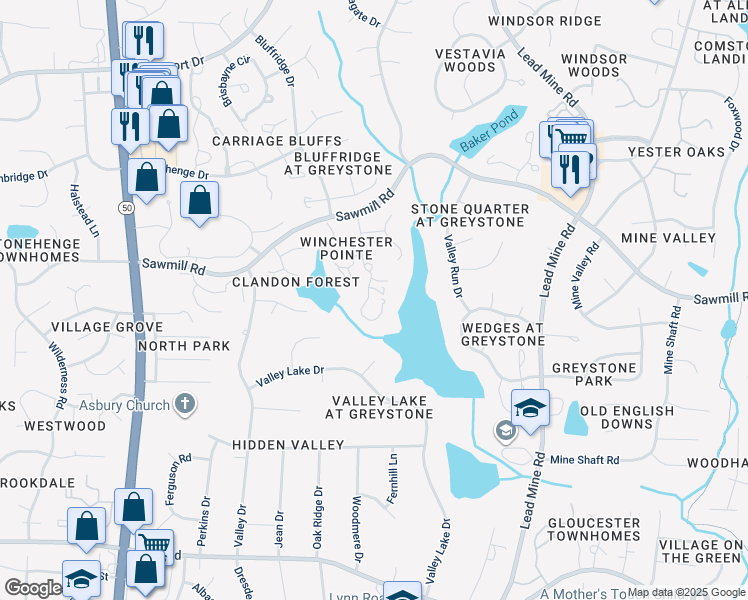 map of restaurants, bars, coffee shops, grocery stores, and more near 7448 Capstone Drive in Raleigh
