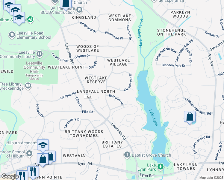 map of restaurants, bars, coffee shops, grocery stores, and more near 7408 Glenharden Drive in Raleigh