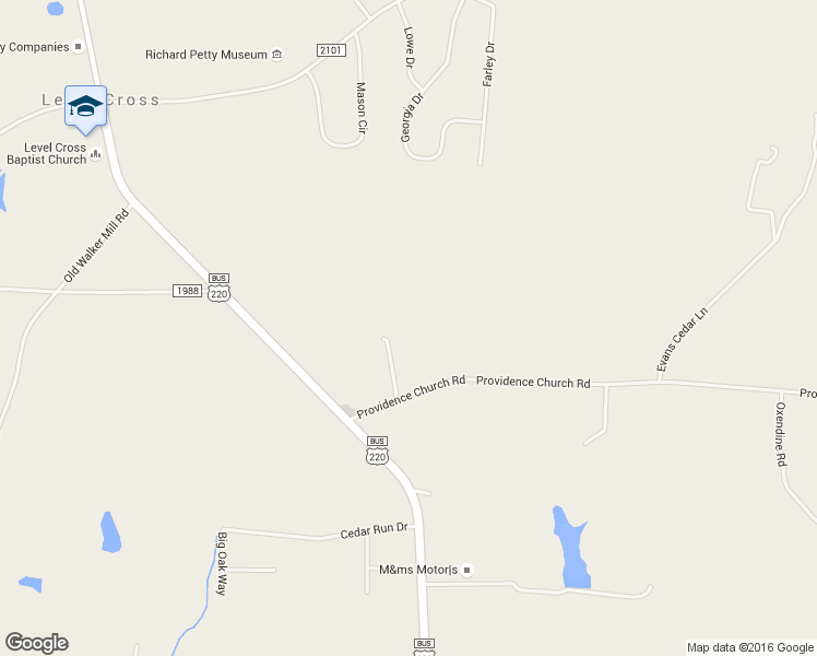 map of restaurants, bars, coffee shops, grocery stores, and more near 6052 Clyde Toomes Lane in Randleman