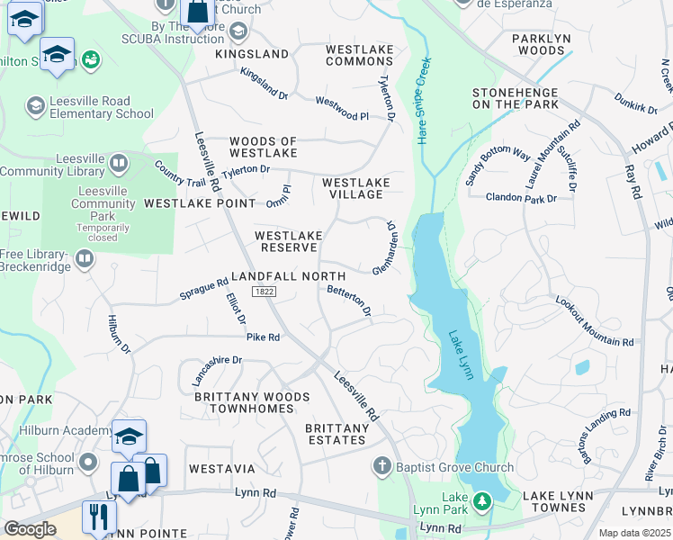 map of restaurants, bars, coffee shops, grocery stores, and more near 7408 Glenharden Drive in Raleigh