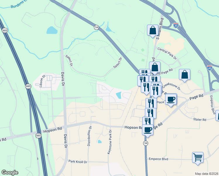 map of restaurants, bars, coffee shops, grocery stores, and more near 106 Eagleson Street in Durham