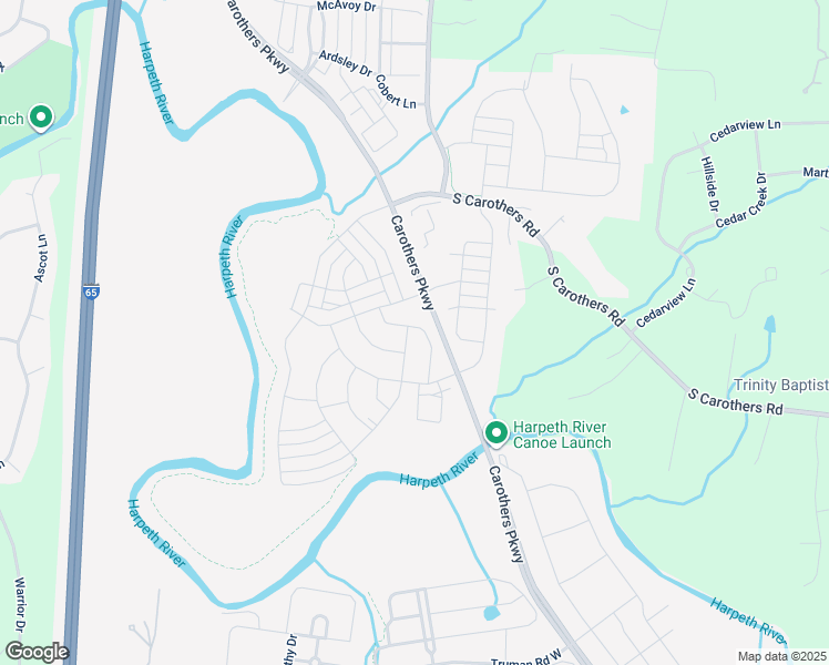 map of restaurants, bars, coffee shops, grocery stores, and more near 3045 Devinney Dr in Franklin