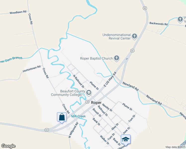 map of restaurants, bars, coffee shops, grocery stores, and more near 113 Fountain Of Life Boulevard in Roper