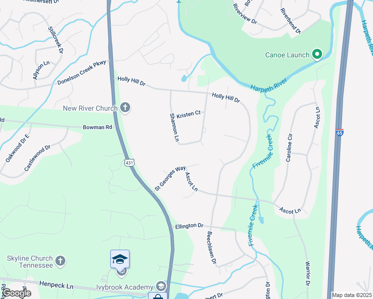 map of restaurants, bars, coffee shops, grocery stores, and more near 1012 Shannon Lane in Franklin