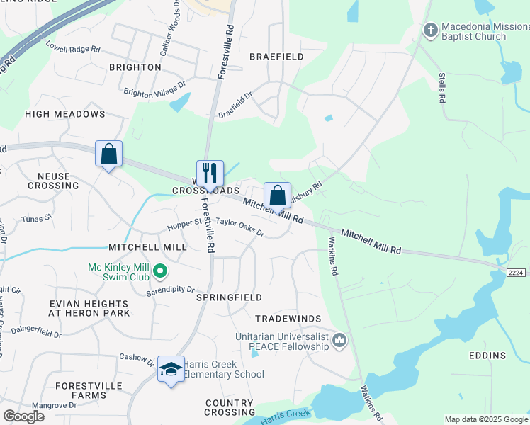 map of restaurants, bars, coffee shops, grocery stores, and more near 4031 Taylor Oaks Drive in Raleigh