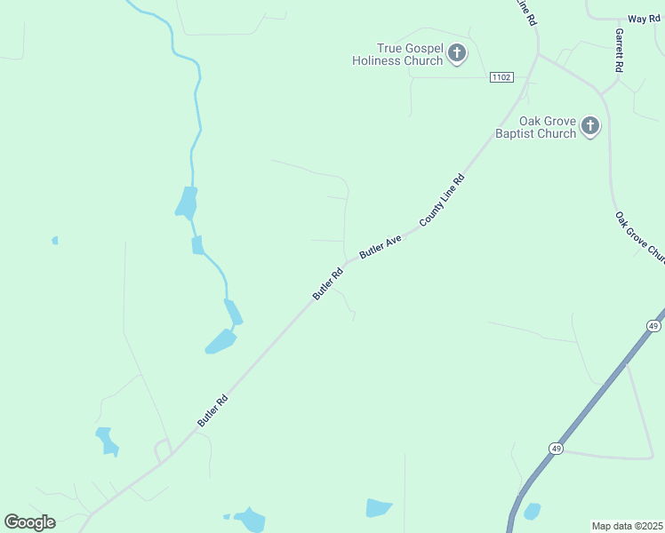 map of restaurants, bars, coffee shops, grocery stores, and more near 5431 Butler Road in Liberty