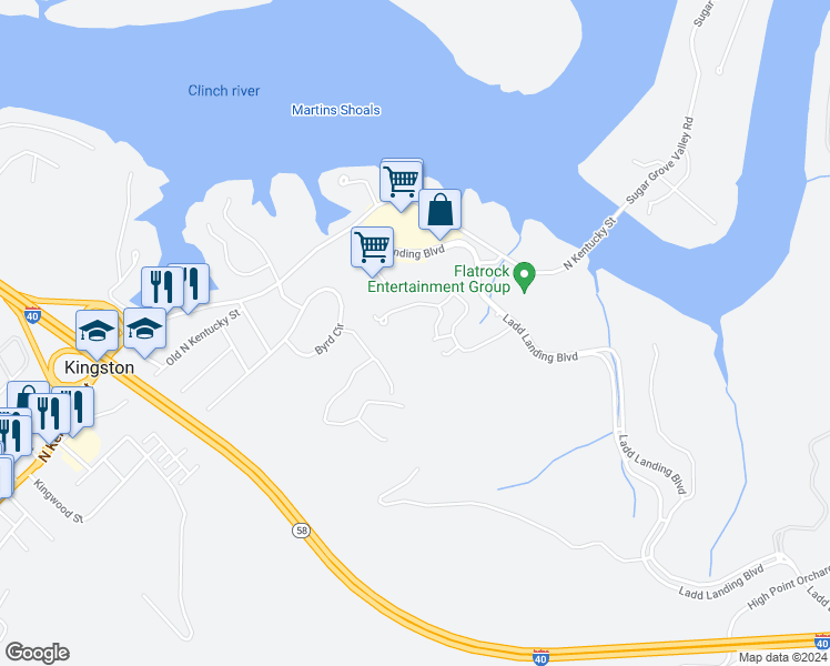 map of restaurants, bars, coffee shops, grocery stores, and more near 148 Claygate Court in Kingston