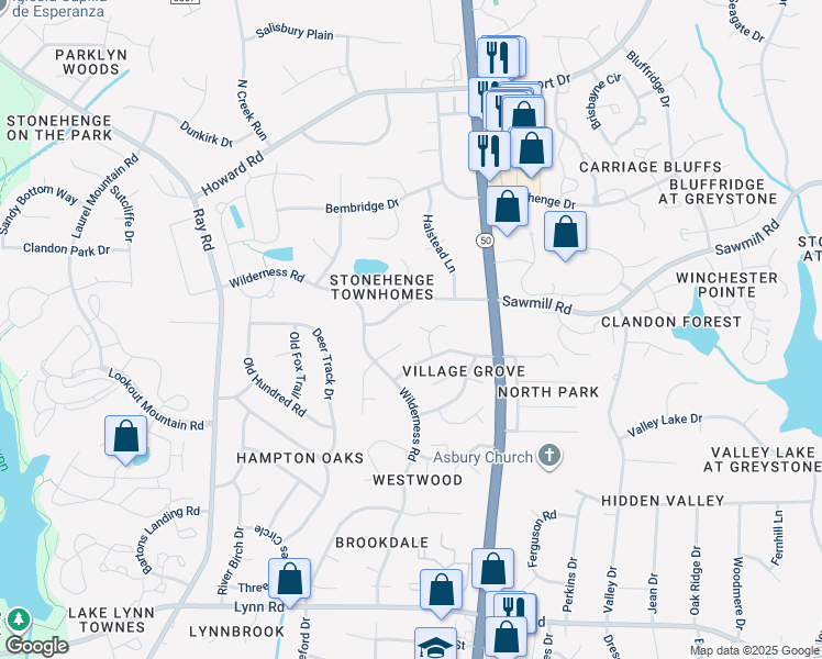 map of restaurants, bars, coffee shops, grocery stores, and more near 2509 Torbay Court in Raleigh