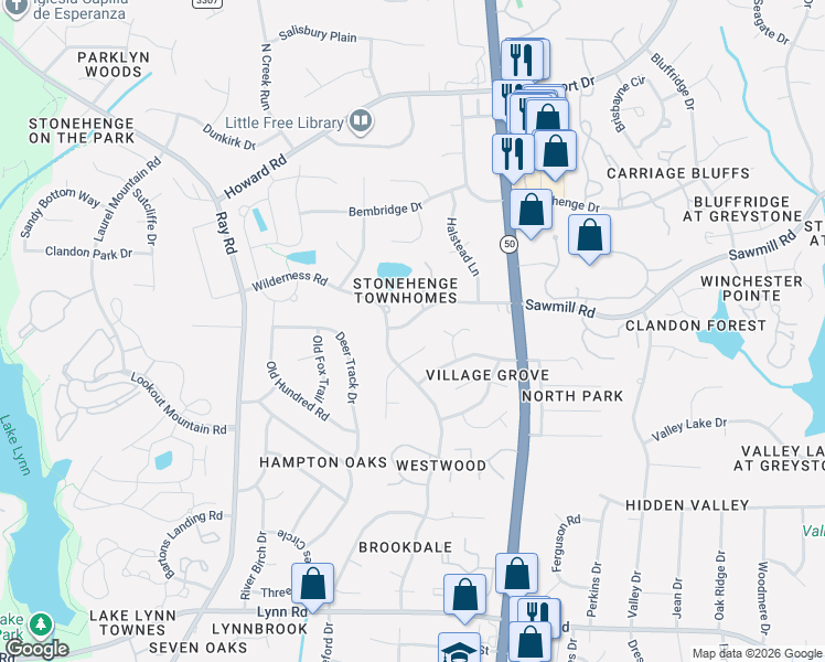 map of restaurants, bars, coffee shops, grocery stores, and more near 7512 Chippenham Court in Raleigh