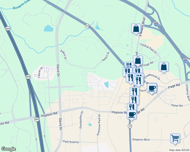 map of restaurants, bars, coffee shops, grocery stores, and more near 106 Eagleson Street in Durham