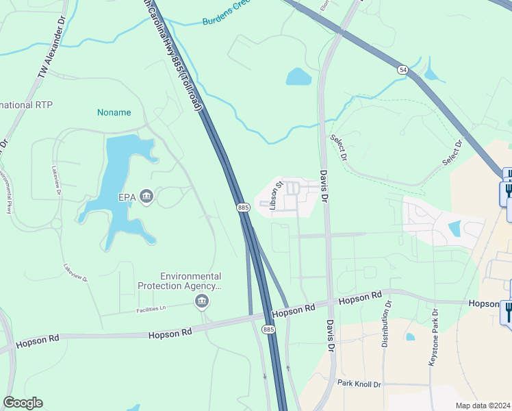 map of restaurants, bars, coffee shops, grocery stores, and more near 630 Libson Street in Durham