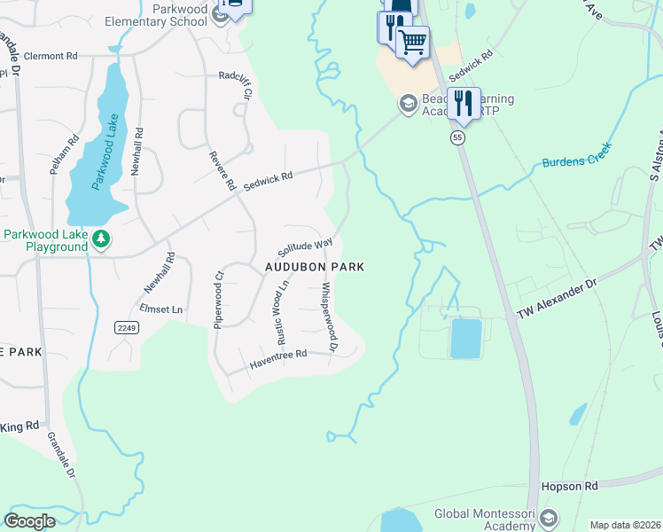 map of restaurants, bars, coffee shops, grocery stores, and more near in Durham
