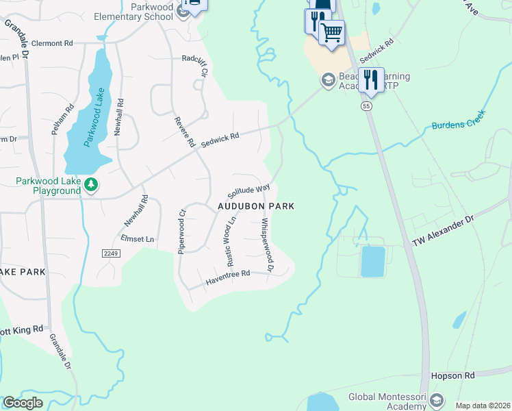 map of restaurants, bars, coffee shops, grocery stores, and more near in Durham