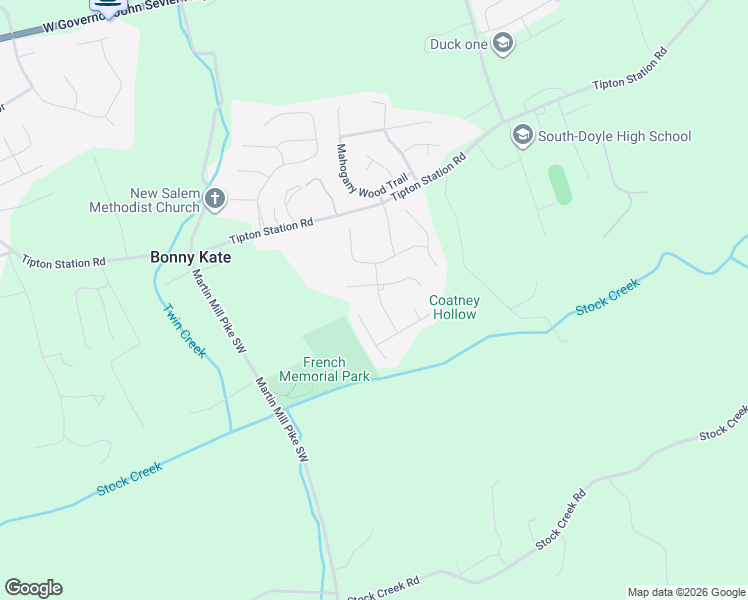 map of restaurants, bars, coffee shops, grocery stores, and more near 7714 Trophy Run Lane in Knoxville