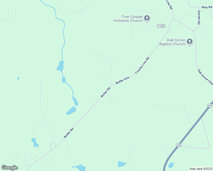 map of restaurants, bars, coffee shops, grocery stores, and more near 5431 Butler Road in Liberty