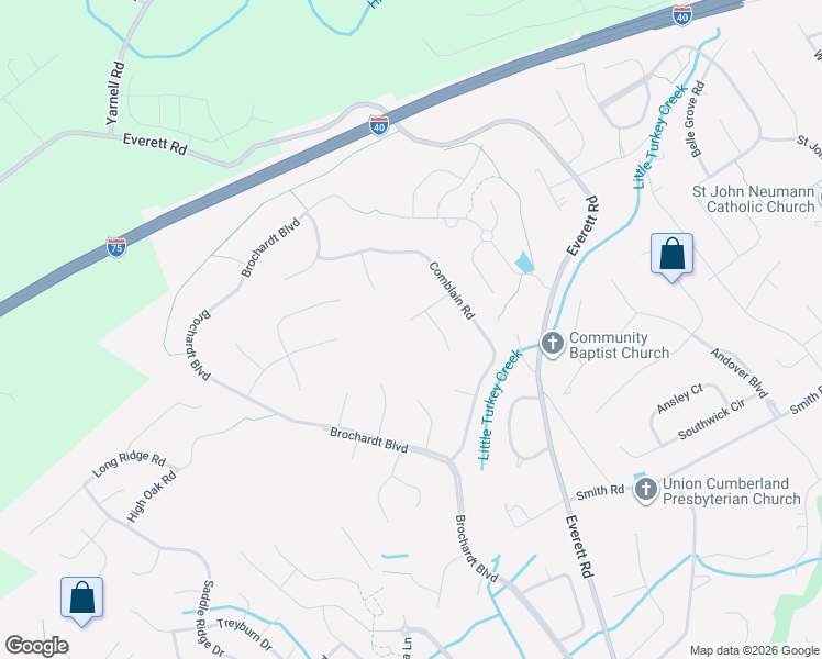 map of restaurants, bars, coffee shops, grocery stores, and more near 630 Vancurry Lane in Knoxville