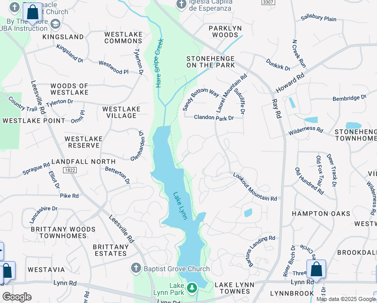 map of restaurants, bars, coffee shops, grocery stores, and more near 3220 Lynn Ridge Drive in Raleigh