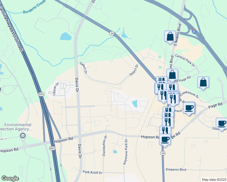 map of restaurants, bars, coffee shops, grocery stores, and more near 148 Eagleson Street in Durham