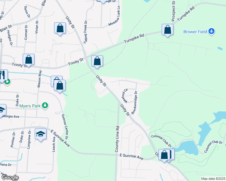 map of restaurants, bars, coffee shops, grocery stores, and more near 1434 Unity Street in Thomasville