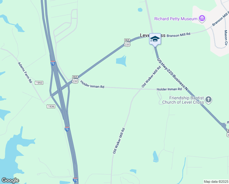 map of restaurants, bars, coffee shops, grocery stores, and more near 403 Holder Inman Road in Randleman