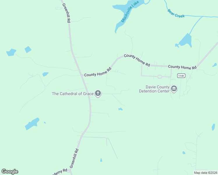 map of restaurants, bars, coffee shops, grocery stores, and more near 170 Lakey Road in Mocksville