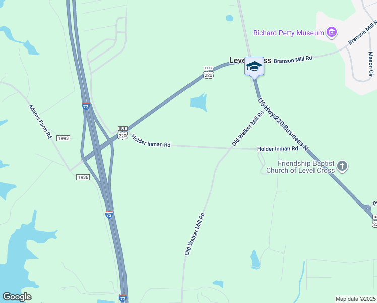 map of restaurants, bars, coffee shops, grocery stores, and more near 403 Holder Inman Road in Randleman