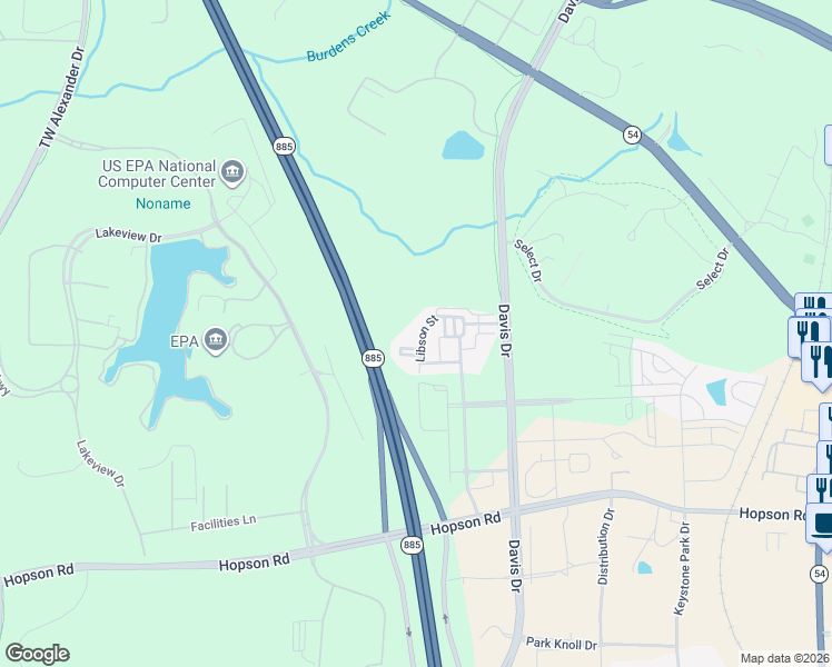 map of restaurants, bars, coffee shops, grocery stores, and more near 532 Libson Street in Durham