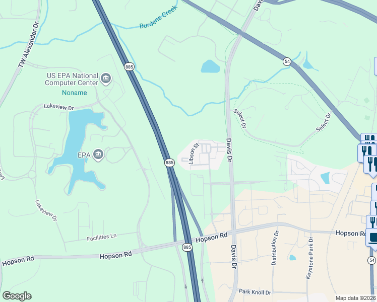 map of restaurants, bars, coffee shops, grocery stores, and more near 532 Libson Street in Durham