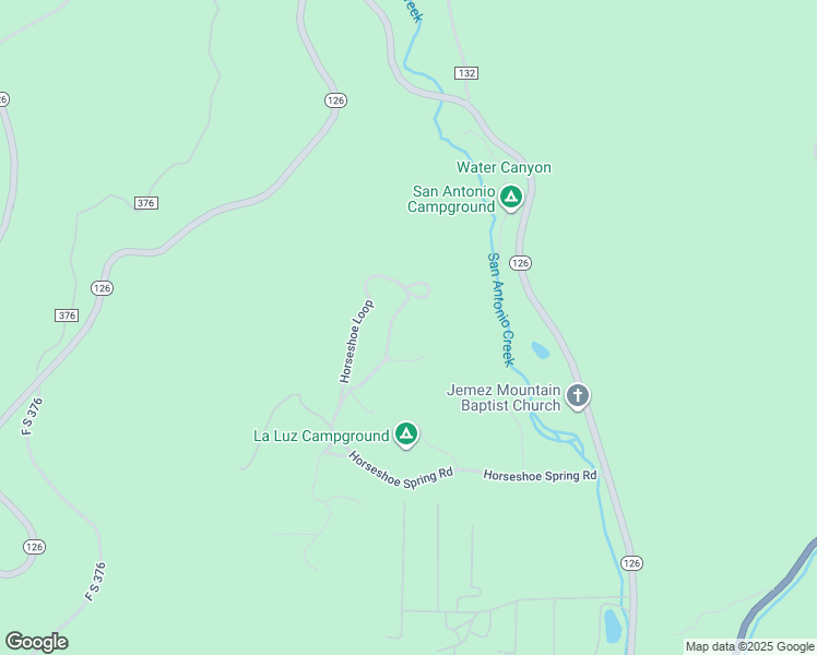 map of restaurants, bars, coffee shops, grocery stores, and more near 34 Horseshoe Circle in Jemez Springs