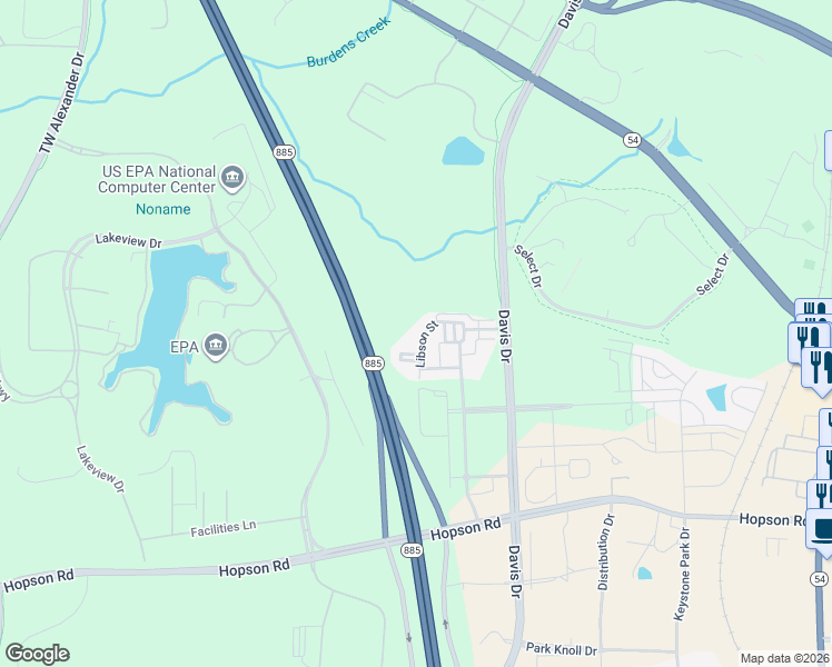 map of restaurants, bars, coffee shops, grocery stores, and more near 532 Libson Street in Durham